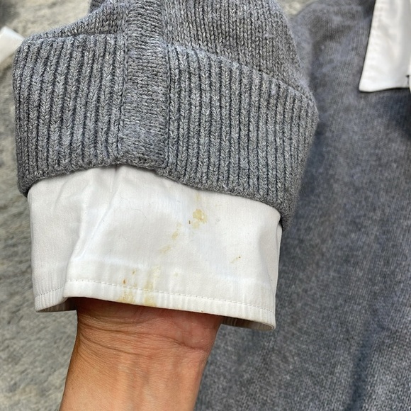 Cinq a Sept Imitation Pearl Necklace Detail Long Sleeve Layered Sweater Dress L - Picture 11 of 16